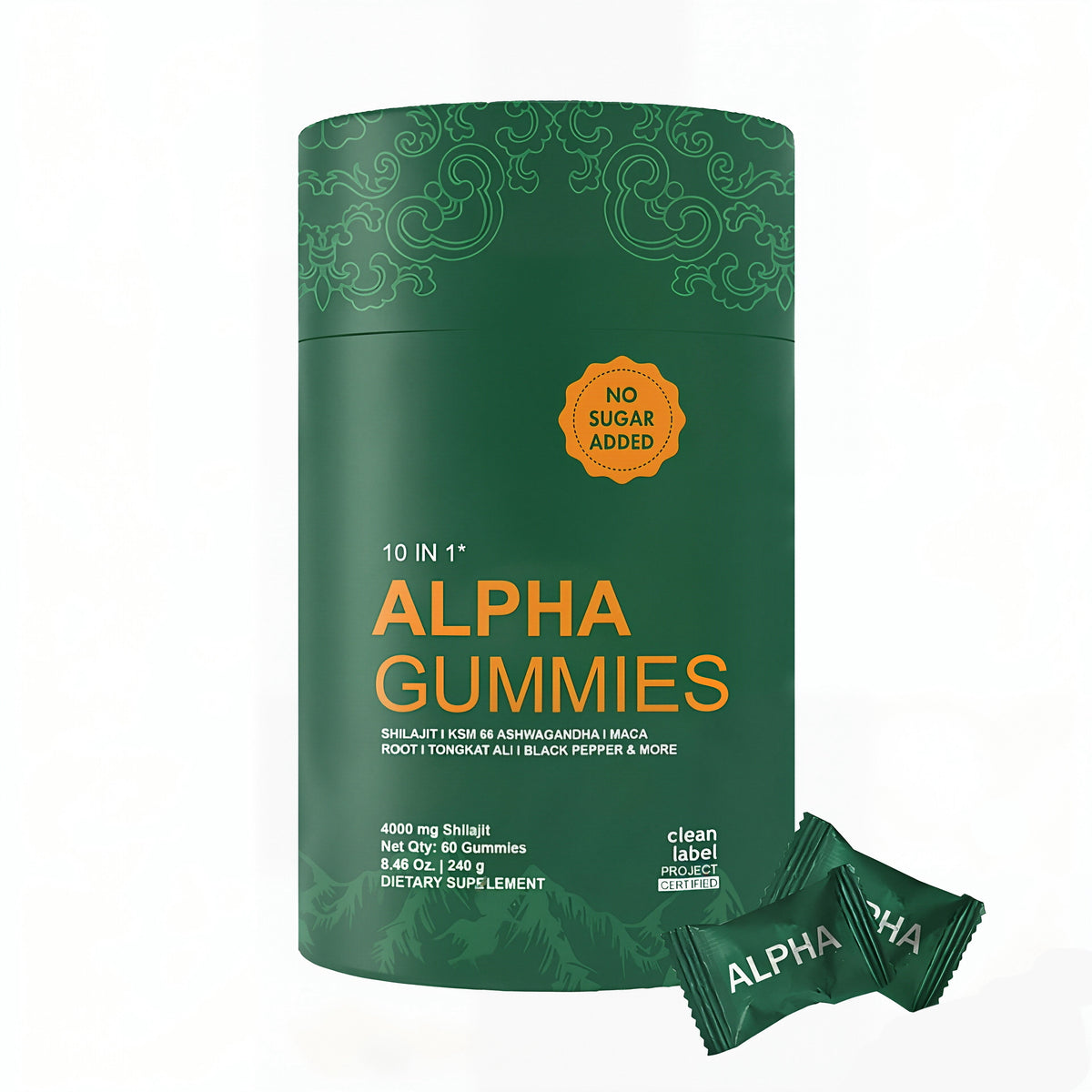10-in-1 Shilajit Gummies (4000mg)|Tongkat Ali, Maca, 75% Fulvic Acid | Sugar-Free & Vegetarian