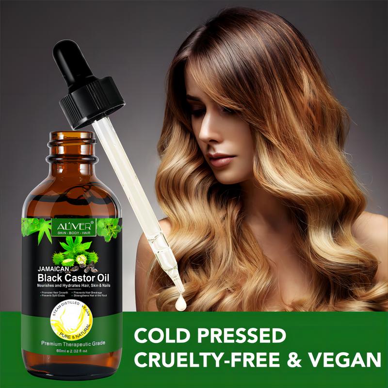 Aliver 100% Pure & Natural Jamaican Black Castor Oil Promotes hair growth，Prevent hair damage