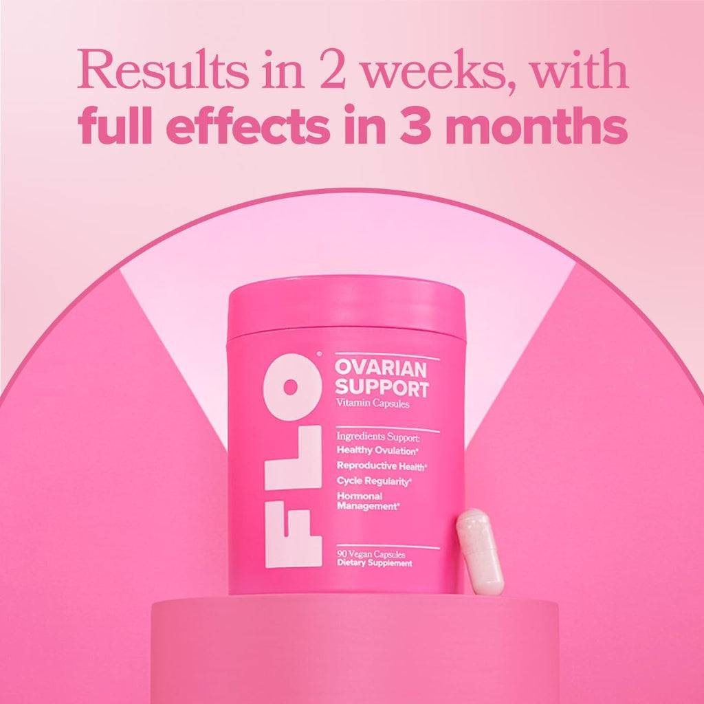O Positiv FLO Ovarian Health Support - Hormone Balance for Women, Supplement with DIM, Myo & D-Chiro Inositol, Folic Acid - Supports Healthy Ovulation, Cycle Regularity - 30 Servings