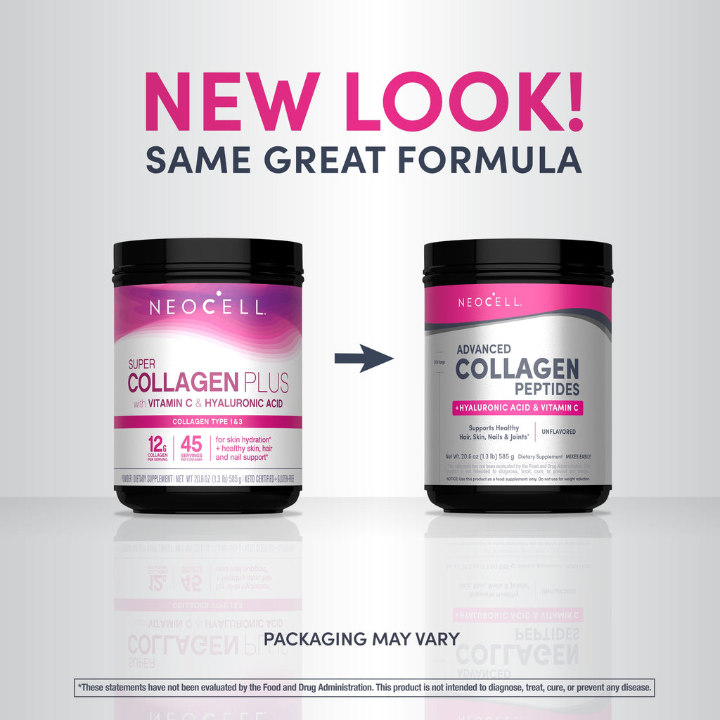 Advanced Collagen Peptides + Hyaluronic Acid + C, 20.6 oz (585 g) Powder
