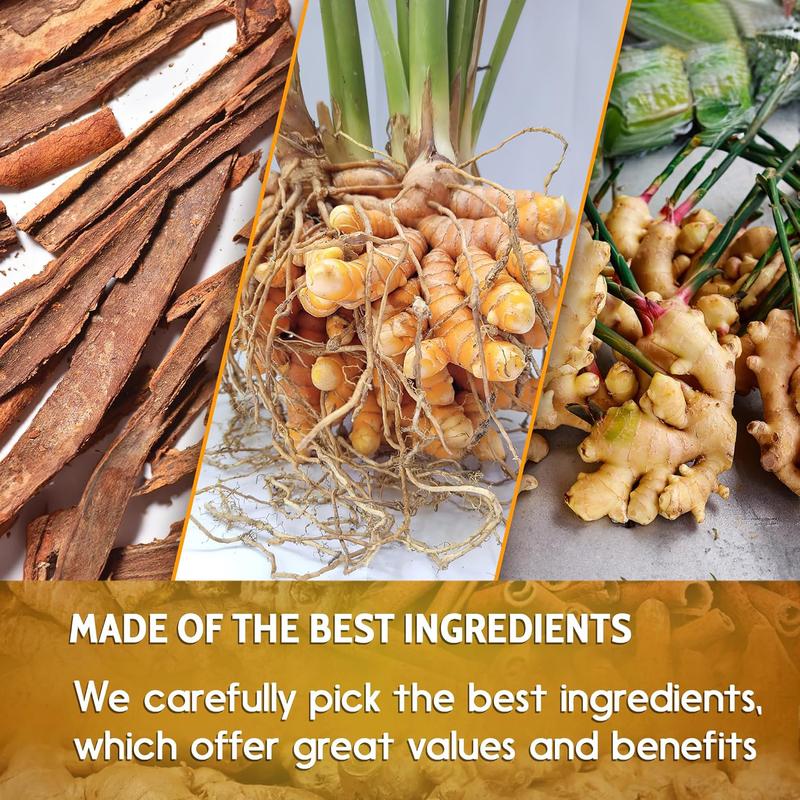Turmeric Ginger Cinnamon Tea – 120 Bags | 100% Natural Herbal Blend for Wellness & Digestio..