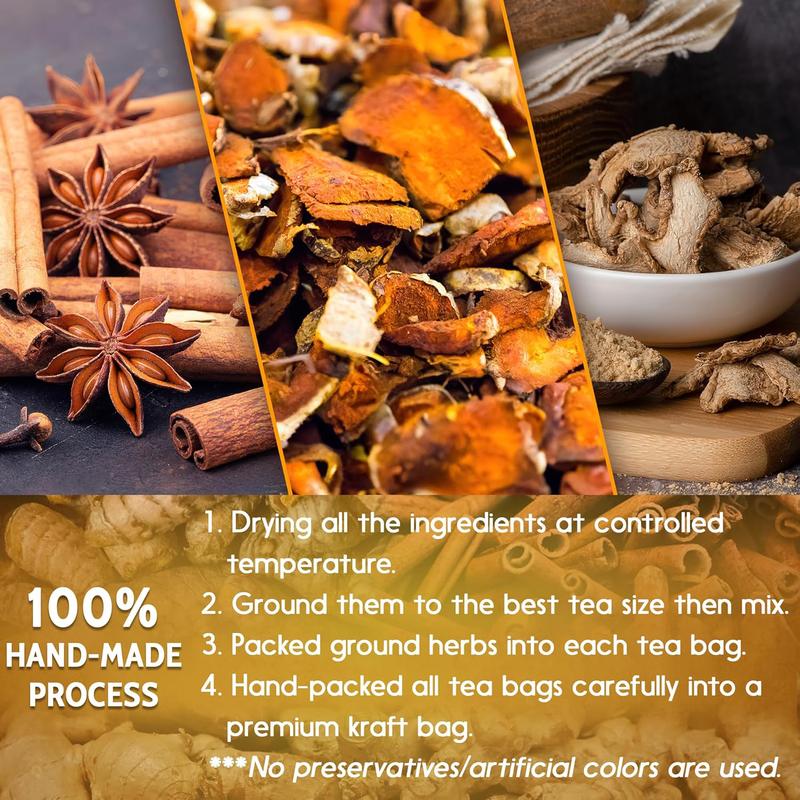 Turmeric Ginger Cinnamon Tea – 120 Bags | 100% Natural Herbal Blend for Wellness & Digestio..