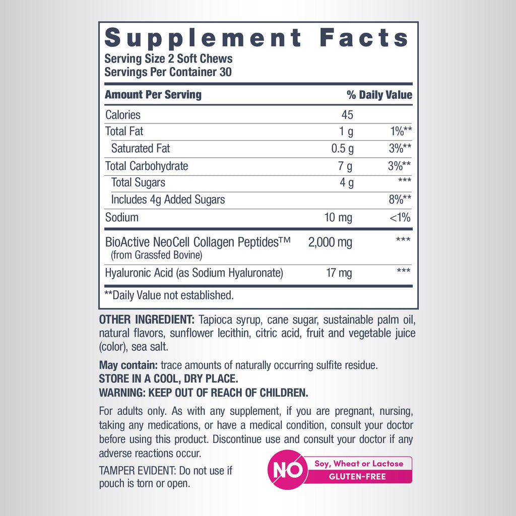 Collagen Beauty Bursts Fruit Punch Flavor, 60 Tasty Soft Chews