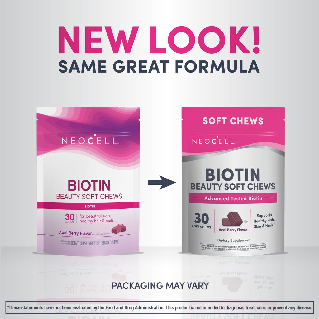 Biotin Beauty Acai Berry Flavor, 30 Tasty Soft Chews