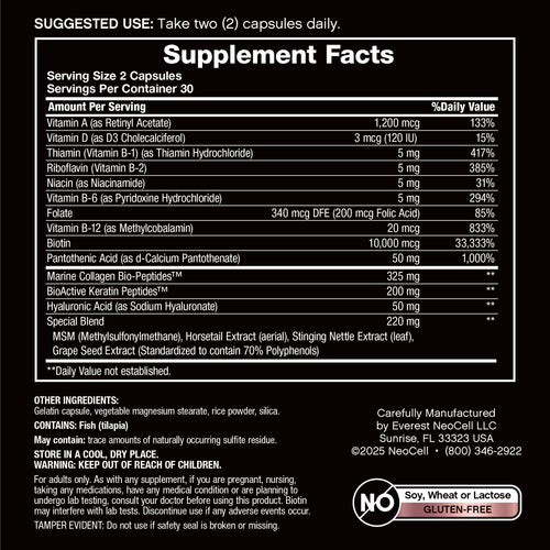 Biotin + Collagen & Keratin, 60 Capsules