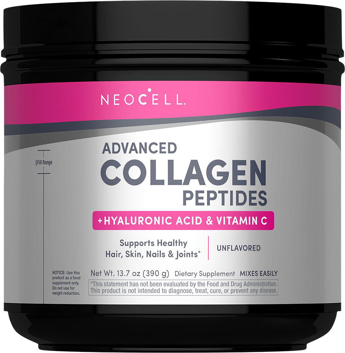 Advanced Collagen Peptides + Hyaluronic Acid + C, 13.7 oz (390 g) Powder