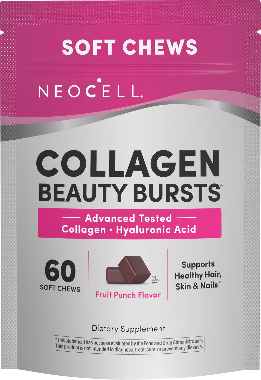 Collagen Beauty Bursts Fruit Punch Flavor, 60 Tasty Soft Chews