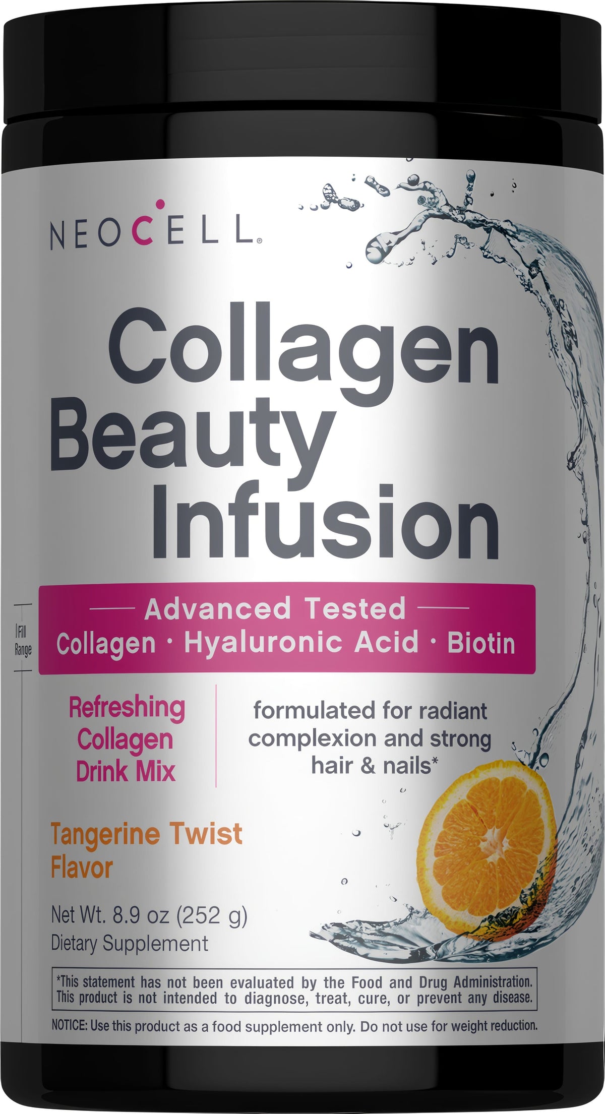 Collagen Beauty Infusion with Hyaluronic Acid + Biotin Tangerine Twist Flavor, 8.9 oz (252 g) Powder