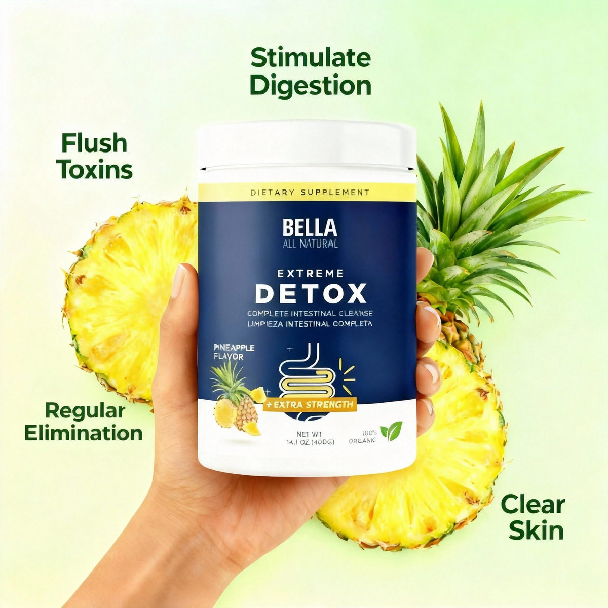 Extreme Detox Powder (Pineapple) – Sleep Balance, Detox & Skin Radiance，No Added Sugar